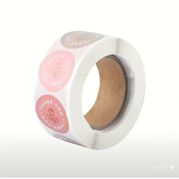 💜 NWT 500 Multi-Color Floral Circle Thank You Stickers! - Picture 3 of 9